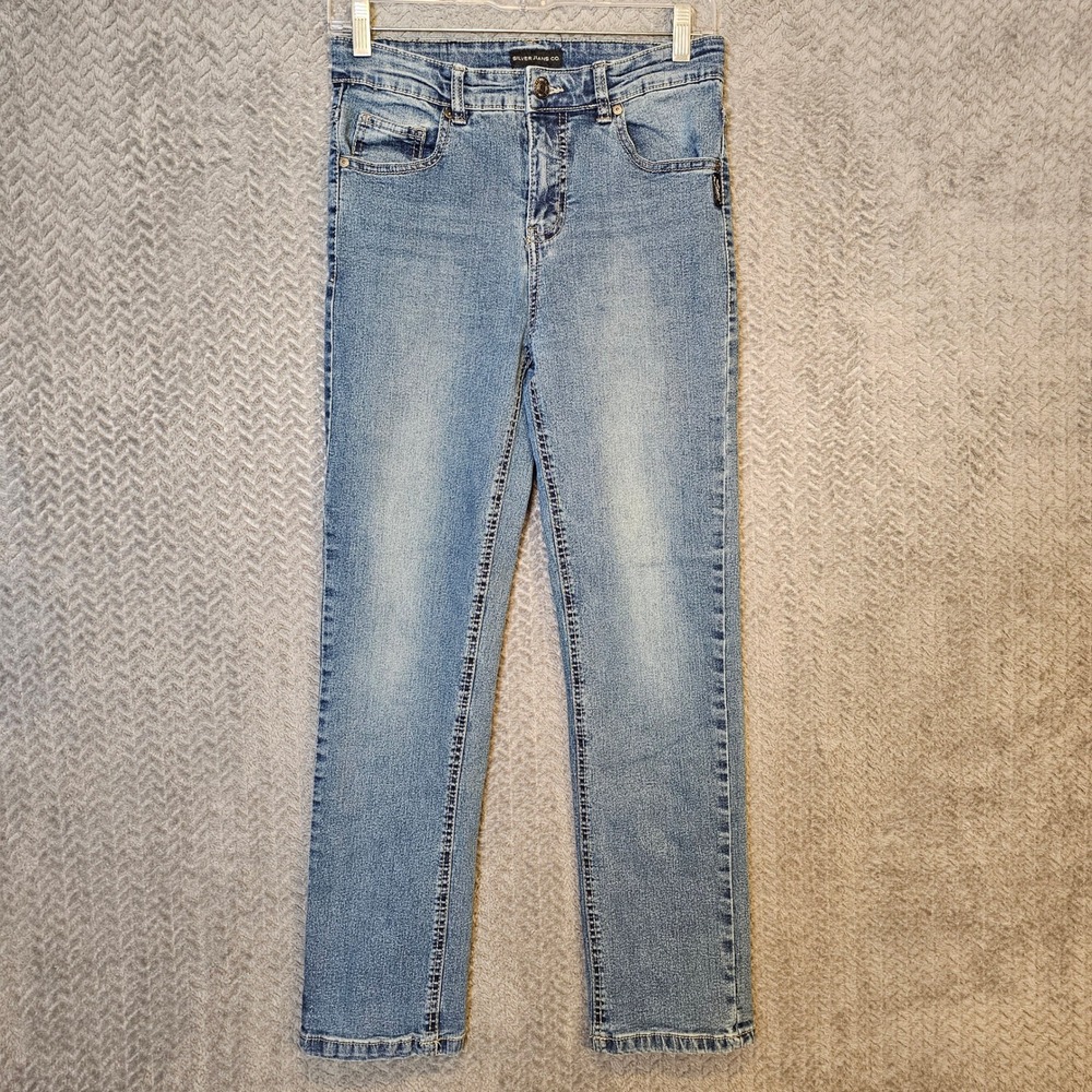 Silver Jeans Co Garret Boys Size 14 Medium Wash Straight Leg Adjustable Waist